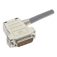 HARTING 09670150464 D-Sub Backshells D-Sub 15pin metallized plastic hood, Top and Side Entry, w/ short locking screws M3