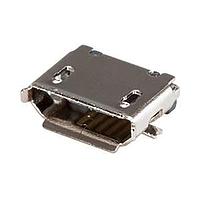 Same Sky (formerly CUI Devices) UJ2-MIBH-G-SMT-TR Micro USB Type B Connectors USB jack, 2.0, micro B type, 5 pin, horizontal, gold flash, SMT, TR