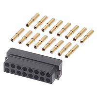 Harwin M80-6131645 Receptacle Housing Cable Conn Kit, 16P Female,Dbl Rw, 22AWG