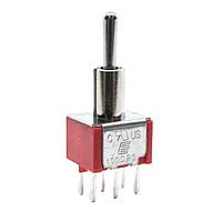 E-Switch 100DP3T1B2M2QE Toggle Switches 5A 120VAC/28VDC On-Off-On PC Mnt
