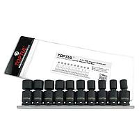 TOPTUL GDAG1002 -  10PCS 1/2inch DR. Impact Universal Socket Rail Set