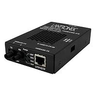 Lantronix E-100BTX-FX-06-SA Media Converters 100Base-TX RJ-45 to 100Base-FX, MM ST, w/ -SA Power Supply