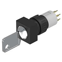 EAO 51-442.036DF Switch Actuators Keylock switch 2 positions flush mounting rest(a)-maintained(a) LL 1NC+1NO UT 24x24 gold 311