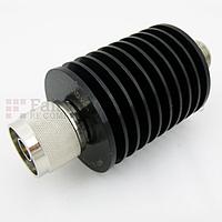 Fairview SA3N10W-06  6 dB Fixed Attenuator N Male To N Female Up To 3 GHz Rated To 10 Watts With Black Aluminum Heatsink Body