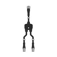 Banner Engineering CSA-M12F41M12M41 Splitter Cables Splitter Cable, 4-pin M12 QD; Straight female trunk 0.3 m; Two Straight male branches 0.3 m; standard wiring for two separate black wire outputs