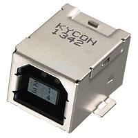 Kycon KUSBX-SMT-BS1N-B30 USB Type B Connectors B TYPE SMT RECPT BLACK 30u GOLD