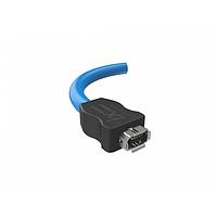 Amphenol Commercial Products ND9-ACK2-50A Cat 6a Cable assy, wire to wire soln, ix receptacle to pigtail, A key, 0.5m, 26AWG 8 wire, PVC, Cat 6A, Gold 8u"