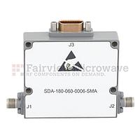 Fairviewmicrowave SDA-180-060-0006-SMA 0 to 60 dB 10 Bit Programmable TTL Controlled Step Attenuator With a 0.06 dB Step SMA Female To SMA Female From 500 MHz To 18 GHz