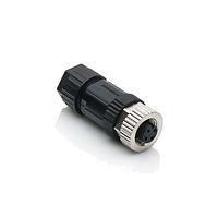 Amphenol LTW M12A-08BFFB-SL7001 Circular Metric Connectors M12 Circular Metric Connector, A Code, Metal, 2A, 08 pins, Female Connector, Female Contact, Straight, Screw Thread, Screw-in, Field Installable, F4.0 - F8.0mm, IP67 Mated