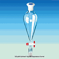 SciLab SL.Fun2636 Funnel, Sepa., Squibb, 24/29 DIN Joint, with PTFE-plug Bore-4mm, 29/32 PE Stopper, 2000ml