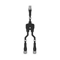 Banner Engineering CSB-M1251M1251B Sensor Cables / Actuator Cables M12 QD Splitter Cable; 5-pin Straight male M12 0.3 m (1 ft) Trunk; 5-pin Straight Female M12 0.3 m (1 ft) Branch 1; 5-pin Straight Female M12 0.3 m (1 ft) Branch 2; Black Jacket; Nickel-Plated Brass Coupling Nuts