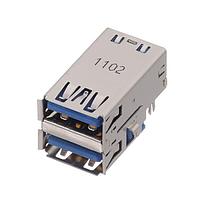 Amphenol Commercial Products GSB3115371F1HR Micro USB Type AB Connectors USB3.0, A, RECEPTACLE, RIGHT ANGLE STACK SINK DIP.