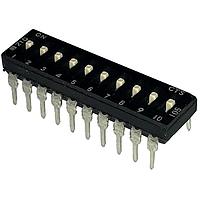 CTS Electronic Components 210-10MSF DIP Switches THROUGH HOLE, GOLD FLASH DIP SWITCH, 10-POLE, MEDIUM ACTUATOR, BOTTOM SEAL, OFF, TUBE PACK