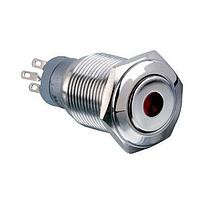 Bulgin MP0045/1E1RD012S Anti-Vandal Switches Vandal R LED 12VDC Latch Act Flat prof