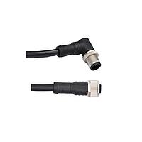 Amphenol LTW M12A08FL-12AMR-SB010 Sensor Cables / Actuator Cables M Series Sensor Connector, M12, A Code, Metal, 2A, 08 pins, Female Connector, Female Contact, Straight-to-Right Angle, Screw Thread, Overmolded Double Ended, Length 10000mm, IP68