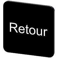 SIEMENS 3SU19000AF160GF0 Labeling Plate, Retour INSCR. LABEL, BLACK 22 X 22MM, RETOUR