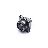 Amphenol LTW HD20-10PMFS-SN8001 Circular Metric Connectors Heavy Duty Shielded Sensor Connector, M20, Metal, 5A, 10 pins, Male Connector, Female Contact, Square, M20*1.0, Screw Thread, Solder, Receptacle, Rear Fastened, Panel Thickness 5, IP68