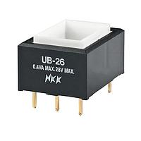 NKK Switches UB26RKG03N Pushbutton Switches RECT DPDT ON-ON PC TERM BODY ONLY .4VA