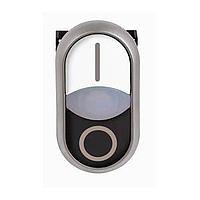 Eaton M22-DDL-WS-X1-X0 Double Button NON-FLSH ILL DBL PB SIL-BZL WHT TOP BLK