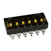 CTS Electronic Components 219-6MSTRF DIP Switches 6 Pos. Medium Height Btm Seal Tape J Ben