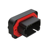 Amphenol SINE Systems AT15-18PA-BM01BK Connectors 18 Position, Straight Flange Mount PCB Receptacle, Gold Plated Contacts Included, Keyed A, Black