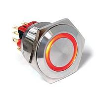 E-Switch PV8F2Y1SS-335 Anti-Vandal 0-2A 48VDC Off (On)+ On-(Off) 25mm 2 Pole