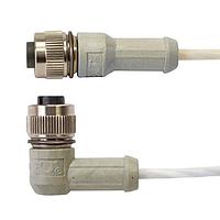 OMEGA M12CM-T24SSPC-RF-15 M12 Cable, 4 pin, High Temp, Vibe Resistant, RTD, Thermistor (Stripped Leads, M12 right angled 4 pin Female, RTD, RTD, PTFE)