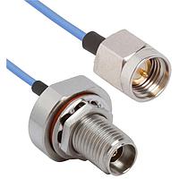 Amphenol SV Microwave MSSMA-047-FB292-120 RF Cable Assemblies SMA Straight M to 2.92mm BKHD F 12"Cable