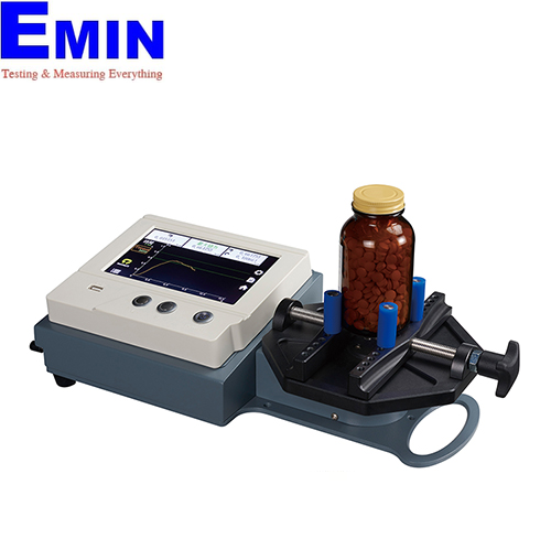 Digital bottle cap torque meter used for closure testing on packaging containers