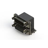 EDAC 663-015-264-043 Dual Port D-Sub Connectors Right-angle Dual Port D-Sub Connector