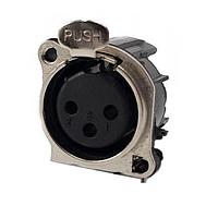 Io Audio Technologies IO-XLR3-F-BH Connectors 3-Pin XLR, Female, Horizontal, Ground Pin, Metal Face Plate