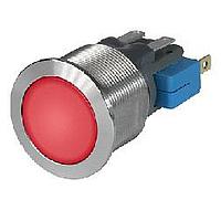 Schurter 1241.8485 Standard Switches 0.1A, 30 VDC, 22mm BRIGHT GREEN 1 POLE