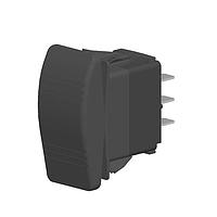 Carling Technologies VLD1S00B-CZC00-000 Sealed Rocker Switch 2-pole, (ON) - OFF - (ON), 20A 12VDC not HP rated, Non-Illuminated, Sealed Contura III Rocker Black Switch with No Lens and .250 Tab (Q.C.), 8 Terminal baseUL 1054 Recognized