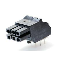 Molex 44764-0602 Receptacle R.A. RECPT 6P gold w/friction pegs