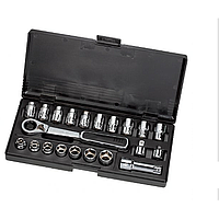 SATA 09134 21PC 3/8"DR 6PT METRIC / SAE PASS THRU® SOCKET SET
