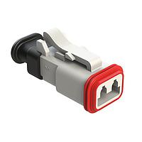 Amphenol SINE Systems AT06-2S-SR01WHT Plug 2 Position, Plug, Socket, SR01 Strain Relief (Standard Seal), White Body