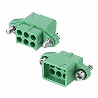 Harwin M300-2240696F2 Receptacle Housing M300, 3MM, 6P 2R FML HSG W/JSCREW