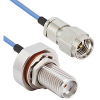 Amphenol SV Microwave MS292-047-FBSMA-120 RF Cable Assemblies 2.92mm STR M to SMA BKHD F 12"Cable