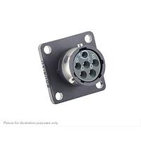 Eaton Souriau-Sunbank UTGX010D98S Receptacles Square flange receptacle, without backshell, with 6 female PCB contacts, IP68/69K in unmated conditions