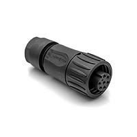 Amphenol Tuchel C016 10D006 000 12 Connectors 6+PE FEMALE STRAIGHT BLACK CRIMP