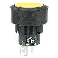 NKK Switches YB225CWCKW01/CUL-N-CB Pushbutton Switches 0.4VAMAX@28VAC/DCMAX DPDT ON(ON) Au RATED