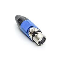 Amphenol Audio AX4F6M-AU Connectors 4P SOCKET F PLUG GLD W BLU MRK SLEEVE
