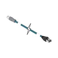 Molex 1201080406 Ethernet Cables / Networking Cables M12 4P(D) MM ST/RJ45 15M SHLD TPE TEAL