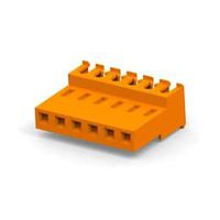 AMP Connectors - TE Connectivity 3-640604-6 Receptacle Housing FEED THRU WO TAB 6P Orange 18 AWG
