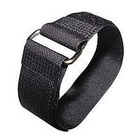 Essentra Components RKWDM-16-22-BK Hook and Loop Ties Cinch Strap w/ metal ring, Hook & Loop, Black