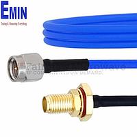 Fairview FMCA1042 SMA Male to SMA Female Bulkhead Cable FM086FLEX Coax and RoHS Compliant