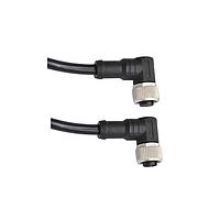 Amphenol LTW M12A03FR-12AFR-SB001 Sensor Cables / Actuator Cables M12 Circular Metric Connector, A Code, Metal, 4A, 03 pins, Female Connector, Female Contact, Right Angle-to-Right Angle, Screw Thread, Overmolded Double Ended, Length 1000mm, IP68 / IP69K