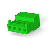 AMP Connectors - TE Connectivity 3-643816-4 Receptacle Housing 4P 28AWG TIN CLSD WITH TAB W/GRN STRPE