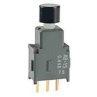 NKK Switches AB15BP-FA Sealed ON-(ON) .201 BLK CAP STRT PC .4VA