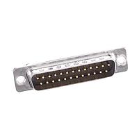 Amphenol Commercial Products L717DB25PV Plug Dsub, Machined Pin 7.5A, Straight PCB Thru Hole, Cnt Length=2.4mm (.095in), Cnt =1.02mm (.040in), 25 Pin, Bright Tin Shell+Grounding Dimples, Flash Gold, 3.1mm (.122in) Clear Hole, Without Standoff&Boardlock